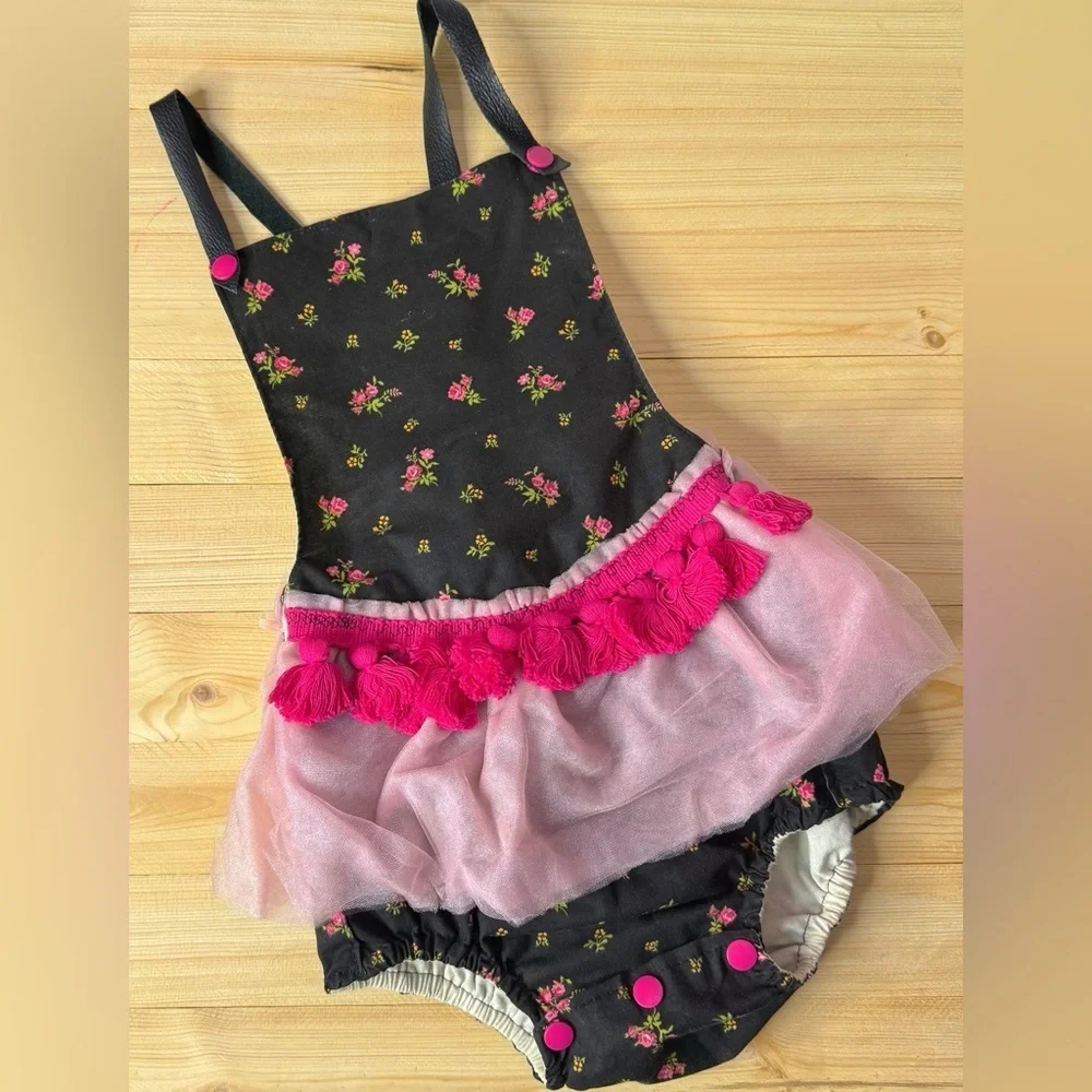 Liboosha Handmade Romper. Size 2/3. HTF. Boho. Birthday Party. Great Condition